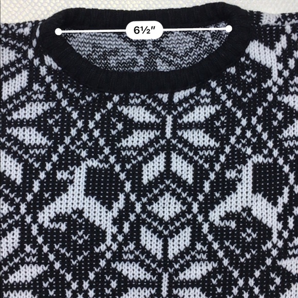 Vintage Christmas Sweater Black White Knit Medium - Picture 4 of 8